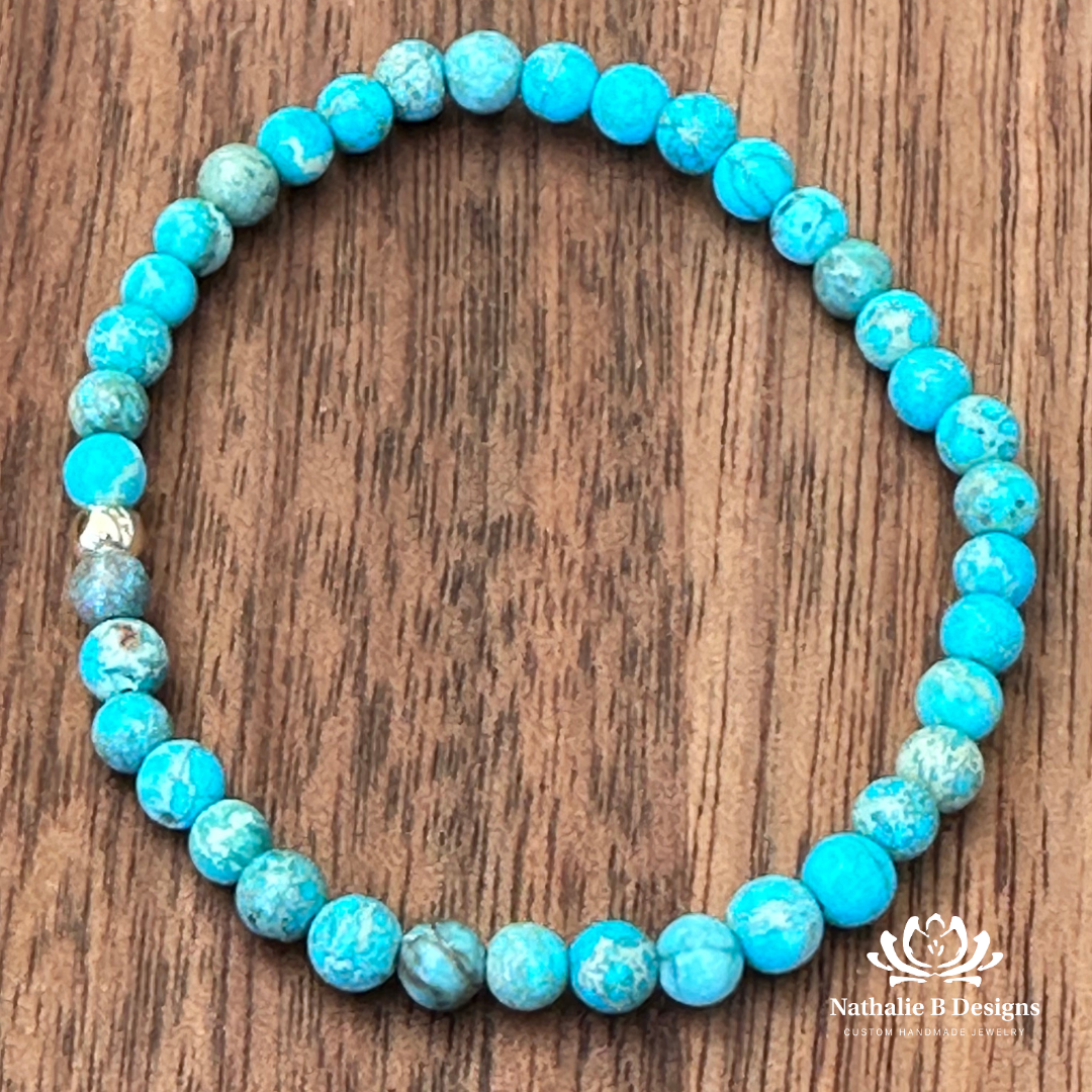 4MM Sea Blue Jasper Bracelet