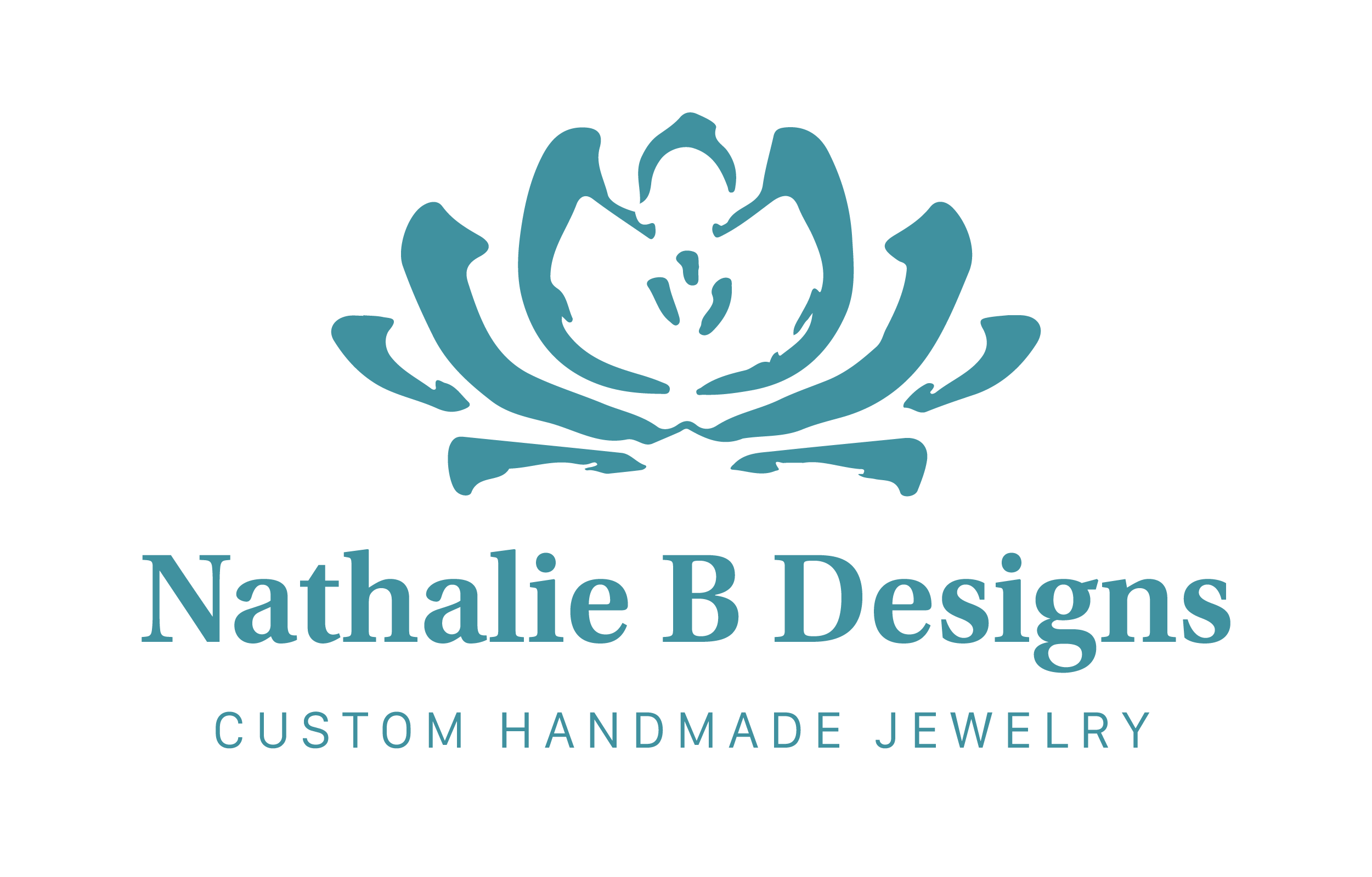 Logo of Nathalie B Designs with a stylized lotus flower design on a transparent background