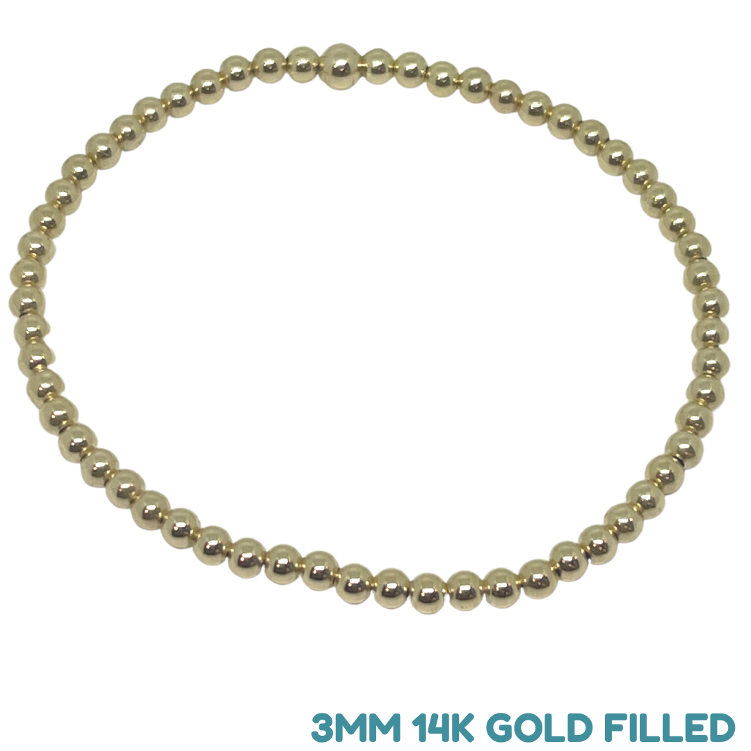 3 MM 14K Gold-Filled Beaded Bracelet – Bonnie Jennifer